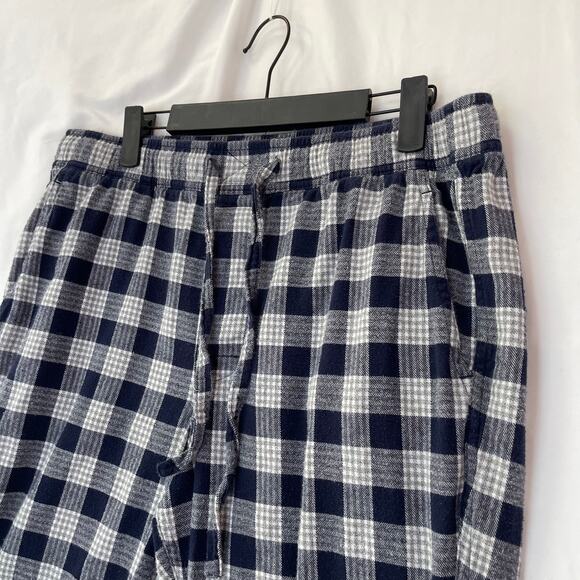 J. Crew Men's Pajama Pants Size Medium Blue Plaid Cotton Drawstring Pull On blue - Picture 2 of 6